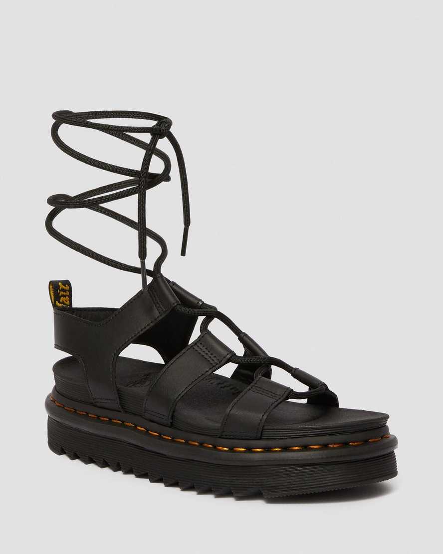 Dr. Martens Nartilla Nahka Gladiator Naisten Platform Sandaalit - Mustat Sandaalit [702-NKMIVS]